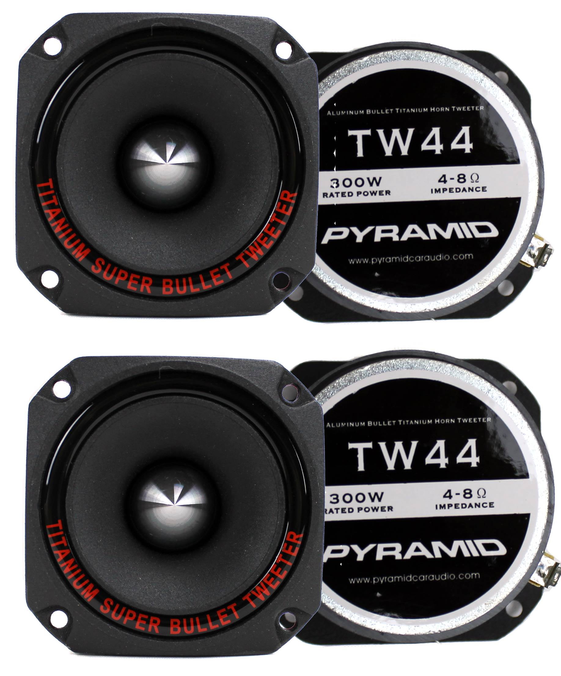 New Pyramid TW28 3.75" 300W Super Car Audio Horn Bullet Aluminum Tweeters 2 