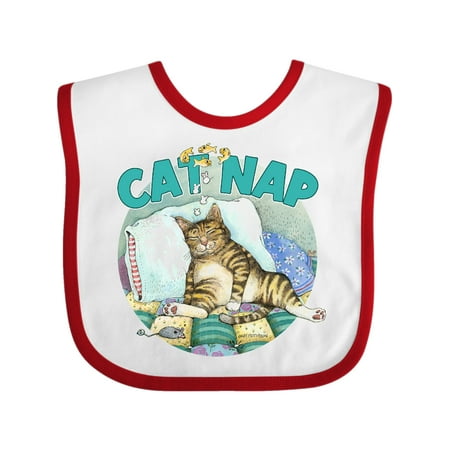 

Inktastic Cat Nap Cute Sleeping Cat Gift Baby Boy or Baby Girl Bib