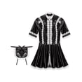 thumbnail image 5 of Sxiwei Womens Wetlook French Maid Cosplay Costume Short Sleeve Lace Trim Tutu Dress with Apron Black 3XL, 5 of 7