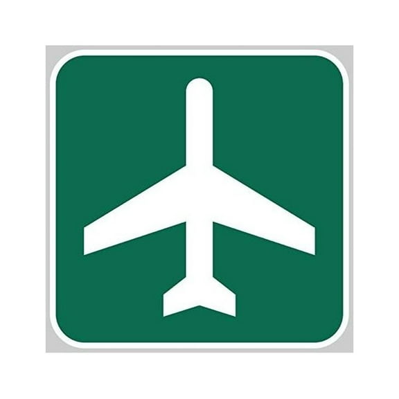 Airport Ahead - Metal Reflective Road Sign