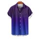 thumbnail image 4 of Mens Casual Manga Corta Botón Abajo Camisas Turndown Cuello Blusa de Impresión, Poliéster Ligero Top de la Moda para el Verano Al Aire Libre Y el Uso Diario, 4 of 6