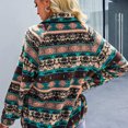 thumbnail image 6 of Yuwull Womens Fleece Jacket Western Aztec Print Long Sleeve Snap Button Downs Shacket Jackets With Pockets, 6 of 8