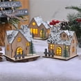 thumbnail image 3 of Lighted Wooden Christmas Houses - Town Village Collection with Bottom Switch for Christmas Tabletop Decor, 3 of 4