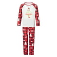 thumbnail image 2 of Elippeo Christmas Family Pajamas Matching Set Cartoon Letter Print Raglan Sleeve Tops and Elastic Plaid Pants Loungewear, 2 of 10