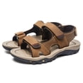 thumbnail image 5 of Hicooer GOOHIK Men's Leather Sandals Hiking Outdoor Water Beach Sports Mens Sandals for Summer with Open Toe Adjustable Straps Light Brown, 5 of 8
