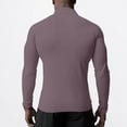 thumbnail image 6 of APEXFWDT Men's Long Sleeve Half-Zip Stand Collar Top Slim Fit Athletic Training Shirt with Thumb Holes Casual Activewear,L,Purple, 6 of 7