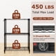 thumbnail image 5 of GETHFSA 2PCS Metal Storage Shelving Unit, 3-Tier Heavy Duty Storage Organizer with V-Shaped Wire Racks, Adjustable Shelves, 450 LBS Capacity, Black, 5 of 9