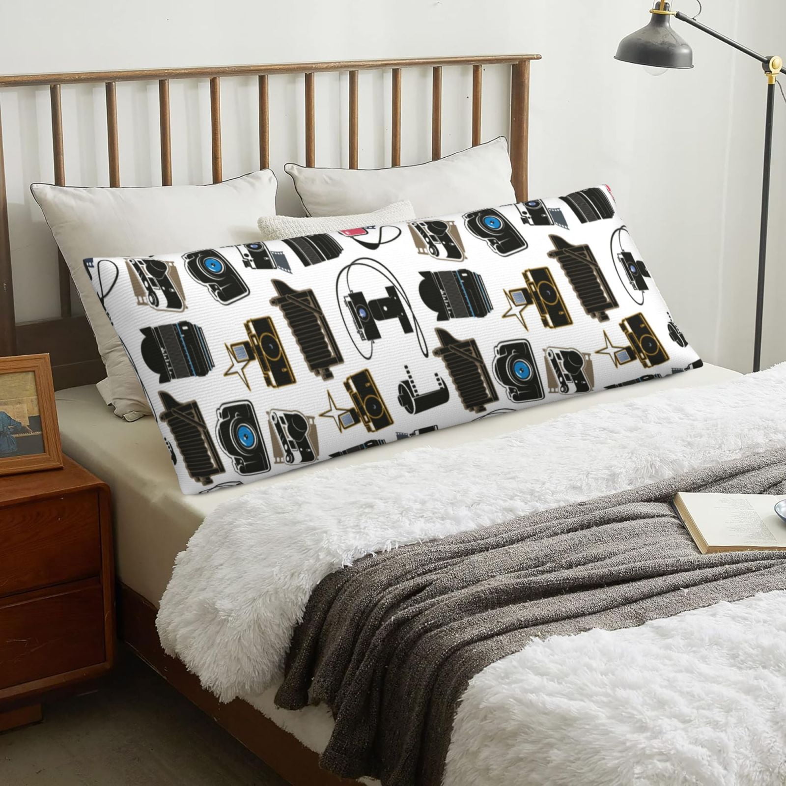 Naloa Cool Camera Super Soft 20x60 Body Pillow Case,Long Side Hidden Zipper（PILLOWS ARE NOT INCLUDED）