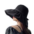 thumbnail image 1 of Women Floppy Hat Straw - Sun Protection Wide Brim Cap Fisherman Cap Summer Hat, 1 of 8