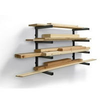 Bora Portamate Wall Mounted Storage Rack 4 Level Black/gray