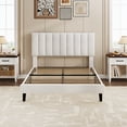 thumbnail image 4 of Velvet Upholstered Bed Frame with Adjustable Tufted Headboard, Platform Design, No Box Spring Required, Easy to Assemble, 4 of 8
