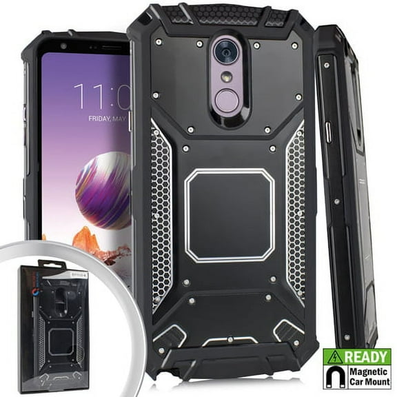 GSA Screw Metal Jacket Hybrid Case For LG Stylo 4, Stylo 4 Plus - Black