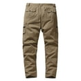 thumbnail image 3 of Lilgiuy Men Solid CasualButton-Zip Multi-Pocket Straight Cargo Trousers Fall Fashion for 2022 Spring Winter, 3 of 4