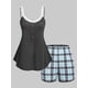 thumbnail image 1 of Conjunto de Pijama de Talla Extra de Encaje de Cuadros Rosegal Pijamas y Batas Tallas Grandes, 1 of 5