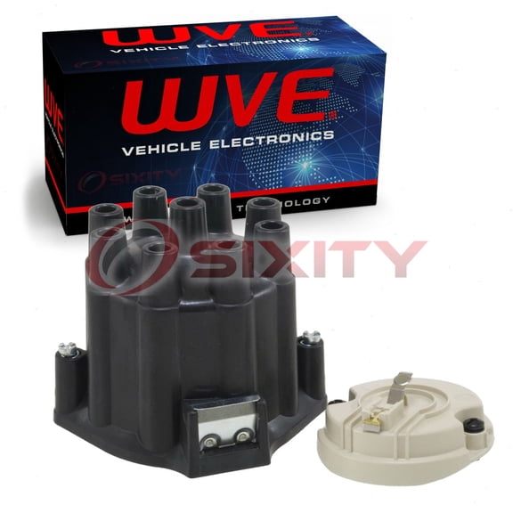 Wells WVE Distributor Cap & Rotor Kit compatible with Pontiac Acadian Beaumont Bonneville Catalina Chieftain Executive Firebir 3.5L 5.0L 5.3L 5.7L 6.1L 6.4L 6.5L 6.6L 6.9L 7.0L 7.4L 7.5L V8 1957-1974