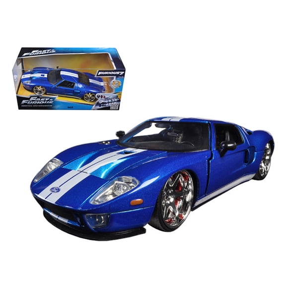 Ford GT Blue with White Stripes "Fast & Furious 7" (2015) Movie 1/24 Diecast Model Car by Jada "
