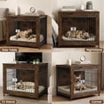 thumbnail image 3 of Ironovahome 27" Furniture-Style Dog Crate for Small Dogs, Heavy Duty Wooden Dog Cage with Double Doors & Safe Locks, Breathable Wire Mesh, Indoor Dog Kennel Pet Crate, Rustic Brown, 3 of 7