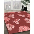 thumbnail image 3 of Ahgly Company Machine Washable Indoor Square Transitional Red Area Rugs, 7' Square, 3 of 7