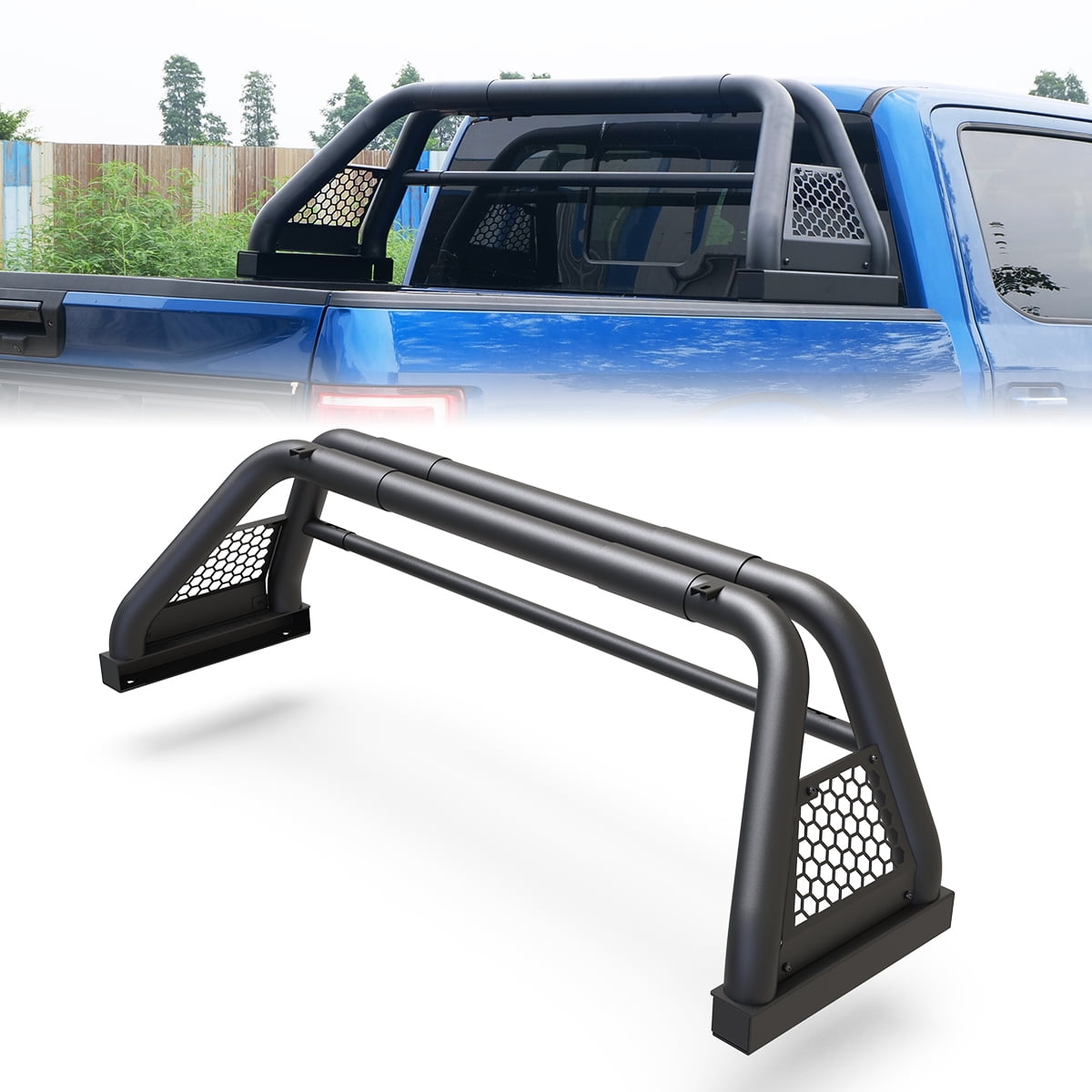 WOLFSTORM Adjustable Pickup Roll Sport Bar Chase Rack Bed Bar for 2001-2023 Toyota Tacoma, Black