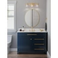 thumbnail image 2 of Hinton Collection Three-Light Vintage Brass Clear Seeded Glass Farmhouse Bath Vanity Light, 2 of 8