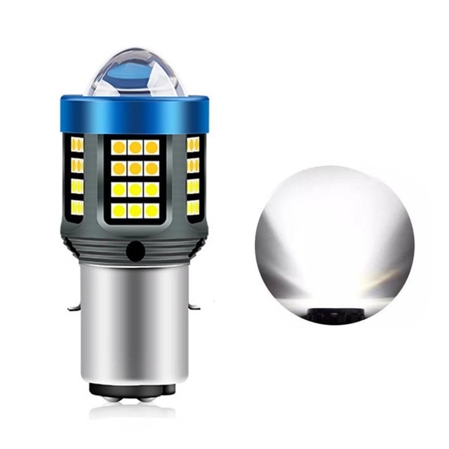 Yellow P15d New Led Motorcycle Headlight H4 Ba20d P15d White And Yellow Dual Color Super Bright Headlight Lens
