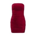 thumbnail image 5 of Vestido sexy de malla con hombros descubiertos - Tubo corsé ajustado - Vestidos fruncidos para fiestas/salidas nocturnas, 5 of 5