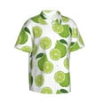 thumbnail image 2 of Hawaiian Shirt For Men, Cute Forest Green Limes Mens Button Down Short Sleeve Shirt, Summer Beach Shirts For Men, 2 of 2