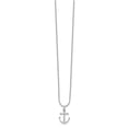 thumbnail image 2 of Auriga 925 Sterling Silver 1.3 mm Rhodium-Plated Diamond Anchor Necklace for Women 20", 2 of 5