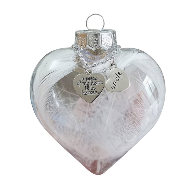 Xihbxyly Colgante de Plumas de Ángel Navideño, Grabado de Corazón Conmemorativo, Lujoso Adorno para Árbol, Perfecto para Intercambiar Regalos Navideños, Adorno Conmemorativo, Tamaño 10 X 9 Cm