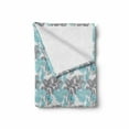 thumbnail image 2 of Grey Blue Soft Flannel Fleece Blanket, Blooming Abstract Flowers with Pastel Toned Foliage Leaves Pattern Nature Growth, Cozy Plush for Indoor and Outdoor Use, 70" x 90", Multicolor, by Ambesonne, 2 of 6