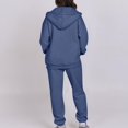 thumbnail image 5 of RYRJJ Sweatsuits for Women Set 2 Piece Outfits Oversized Full Zip Hoodie Jacket Sweatshirt Jogger Sweatpants Tracksuit Matching Sets(Navy,L), 5 of 9