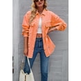 thumbnail image 3 of Solid Color Distressed Jacket, Orange, Small, 3 of 5