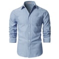 thumbnail image 2 of H2H Men's Solid Long-Sleeve Oxford Dress Shirt BLUE US XL/Asia 2XL (KMTSTL0521), 2 of 6