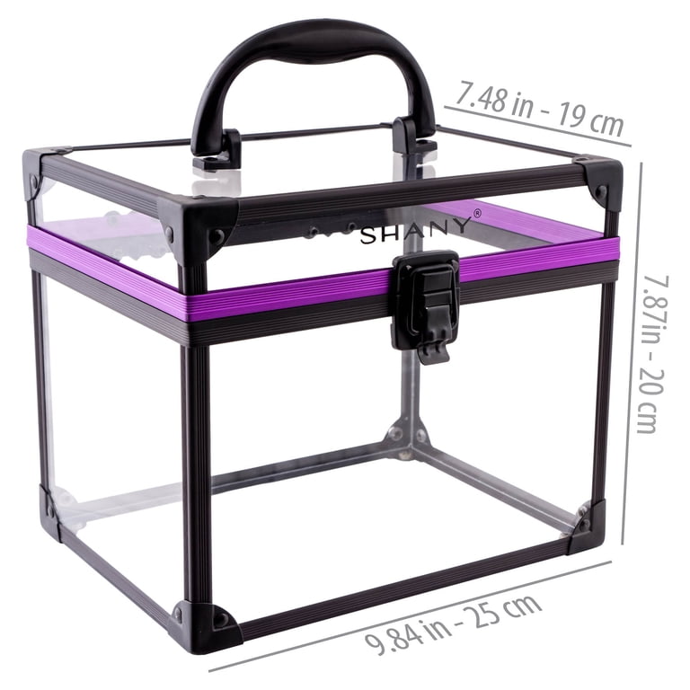 Clear Extra Large Cosmetic Train Case with Secure Closure photo 3