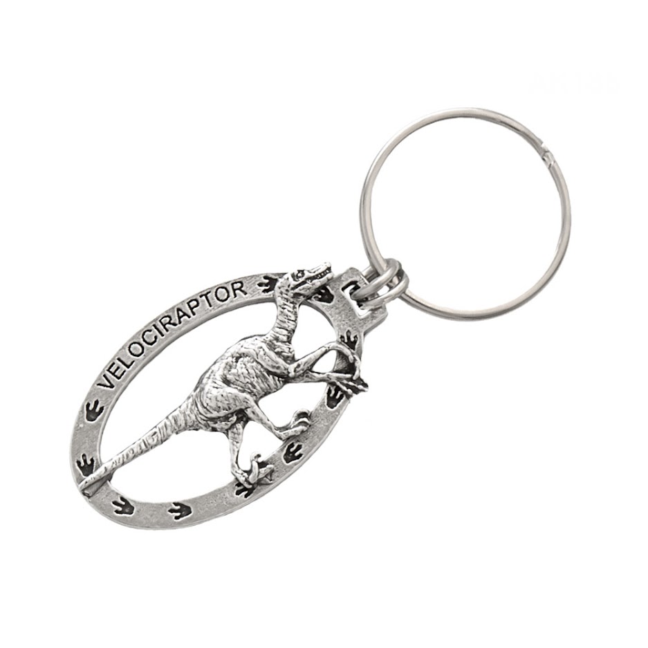 Velociraptor Keychain, Dinosaurs, Prehistoric, Jurassic, Fossils, Bones, Key Fob, Key Ring, Keys