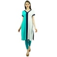 thumbnail image 4 of Bimba Straight Kurti With Contrast Pannel Pattern Rayon Casual Tunic With Pockets, 4 of 9
