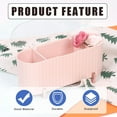 thumbnail image 4 of Glarks 1 Pack Pink Cotton Swab Holder, 3 Grids Separate Cotton Swabs Dispenser with Clear Lid, Cotton Ball Storage Box for Cotton Pads Swabs Rounds Balls (Pink), 4 of 7