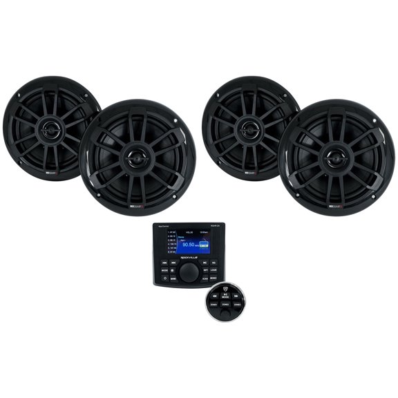 Rockville RGHR-ZA 4 Zone Marine Bluetooth App Ctrl Receiver 4) MB QUART Speakers