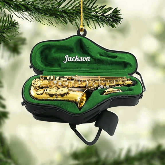 Personalized Saxophone Ornament Decoration Gift for Men Women Saxophonist, Personalized Saxophone Musical Instrument Ornament Christmas, Custom Saxophone Player Name & Year Ornament Gift (SXH7) - 2657