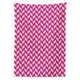 thumbnail image 3 of Ambesonne Pink White Tablecloth Rectangular Table Cover, Vibrant Wavy Lines, 52"x70", Magenta White, 3 of 4