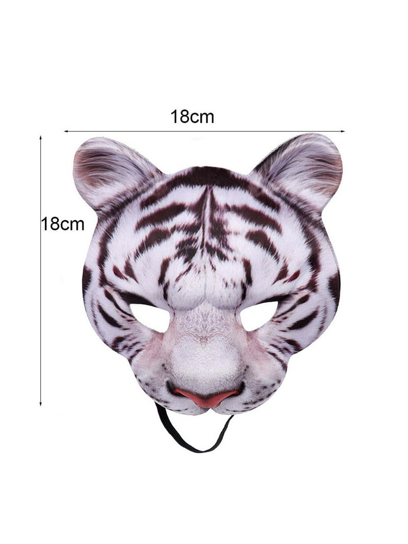 2Pcs/Set Halloween Mask Tiger Mask Half Face Masks Cosplay Animal Mask Masquerade Costume for Halloween Cosplay Accessories Decorative Cover Realistic Walmart.com