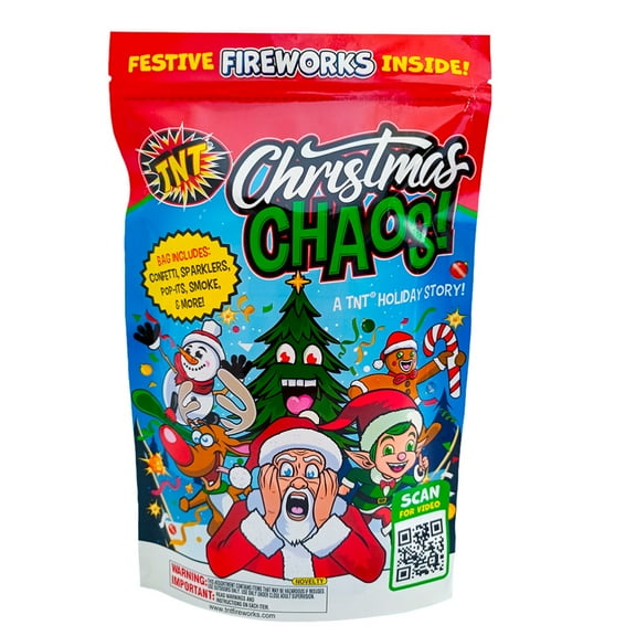 TNT Fireworks, Christmas Chaos, Novelty Set, Party Poppers, Sparklers, Smoke, Snaps