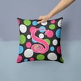 thumbnail image 2 of Letter S Initial Monogram - Polkadots and Pink Fabric Decorative Pillow, 2 of 4