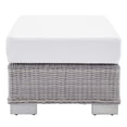 thumbnail image 3 of Lounge Chair Ottoman, Sunbrella, Rattan, Wicker, Light Grey Gray White, Modern Contemporary Urban Design, Outdoor Patio Balcony Cafe Bistro Garden Furniture Hotel Hospitality, 3 of 9