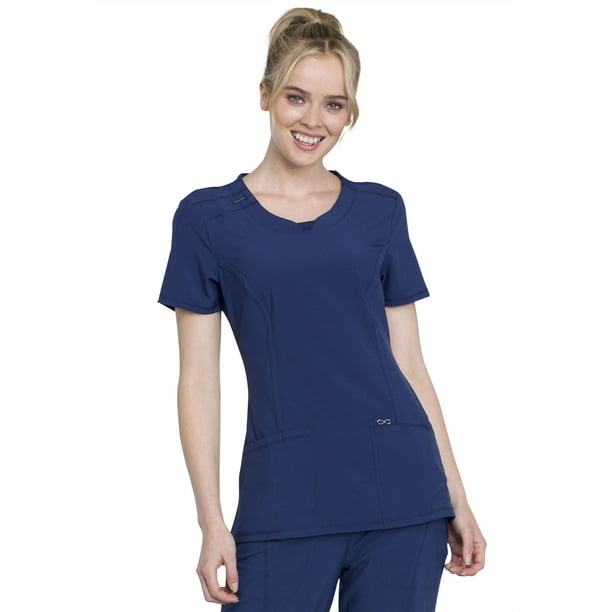 Cherokee Cherokee Infinity Scrubs Top for Women Round Neck 2624A, S