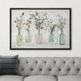 thumbnail image 4 of PixonSign Framed Canvas Print Wall Art Wood Panel Flowers In Glass Vases Nature Wilderness Illustrations Modern Art Botanical Floral Farmhouse/Country Relax/Calm/Cozy for Bedroom - 16"x24" Black, 4 of 5