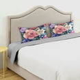 thumbnail image 3 of Yayeee Pillowcase Standard Size Set of 2 Satin Wrinkle Resistant Envelope Pillow Case, Vibrant Pink Floral Pattern, 3 of 8