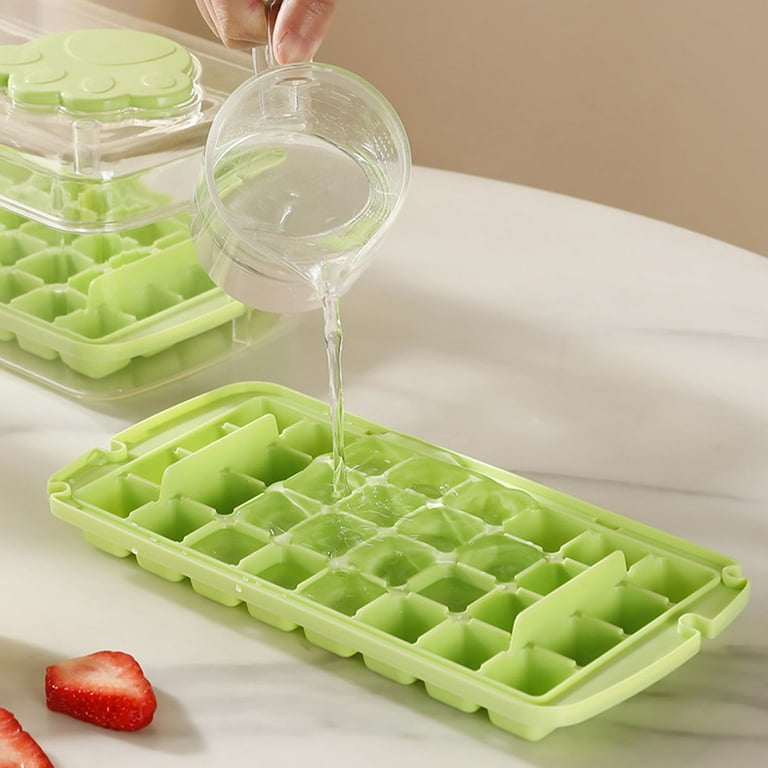 Dropship 1pc Ice Cube Tray Mold With Lid And Bin; 32-cell Ice