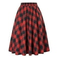 thumbnail image 2 of Ichuanyi Women Fashion Casual Plaid SkirtWith Pockets Vintage High Waist Pleated Skirt, 2 of 7