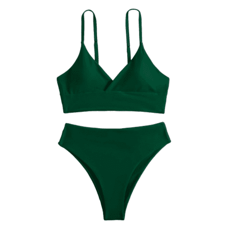 

Youmylove Women Swimwears High Waist Bikini With Briefs Solid Color Bikini Set Bathing Suits 2PCS Swimsuit Sport Bra Tankinis Set Travel Swimming Pool Holiday Female Beachwear